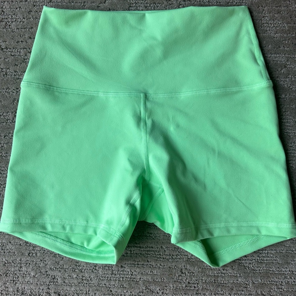Fleo Green Athletic Shorts High Waist Performance Fit